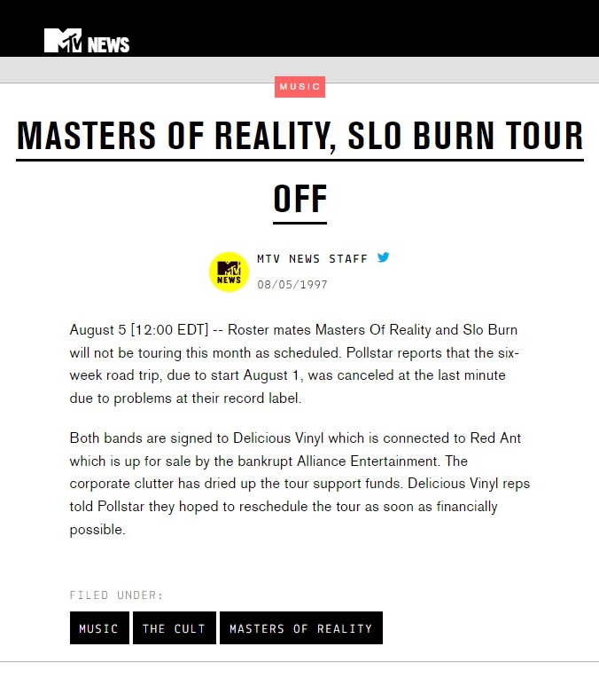 1997 MTV Masters of Realtiy, Slo Burn